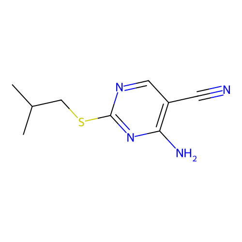4-Amino-2-[(2-methylpropyl)sulfanyl]pyrimidine-5-carbonitrile structure