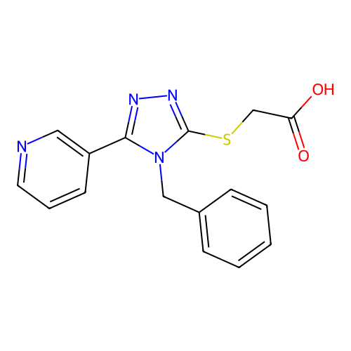 (4-Benzyl-5-pyridin-3-yl-4H-[1,2,4]triazol-3-ylsulfanyl)-acetic acid structure