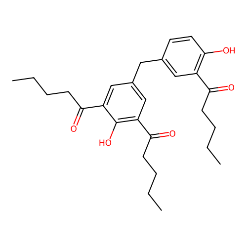 Valerophenone, 5'-valeryl-3',3'''-methylenebis*6'-hydroxy- structure