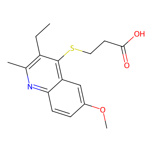 3-[(3-Ethyl-6-methoxy-2-methylquinolin-4-yl)sulfanyl]propanoic acid structure