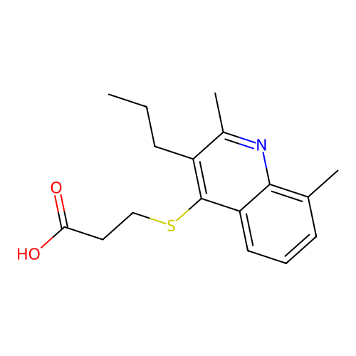 3-[(2,8-Dimethyl-3-propylquinolin-4-yl)sulfanyl]propanoic acid structure
