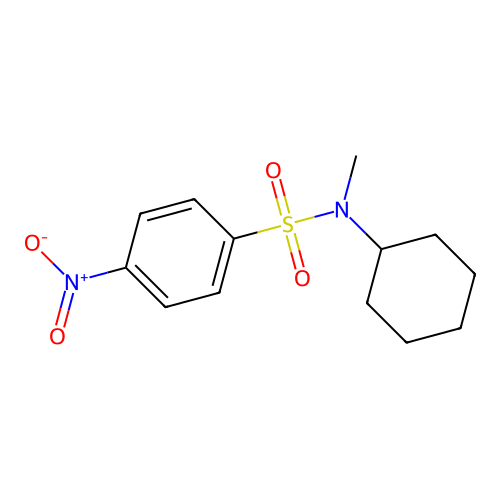 N-cyclohexyl-N-methyl-4-nitrobenzenesulfonamide structure