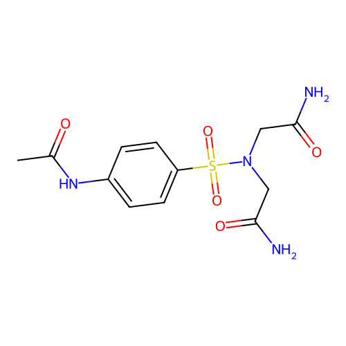 2,2'-(((4-Acetamidophenyl)sulfonyl)azanediyl)diacetamide structure