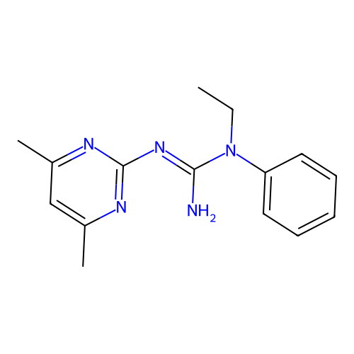3-(4,6-Dimethylpyrimidin-2-yl)-1-ethyl-1-phenylguanidine structure