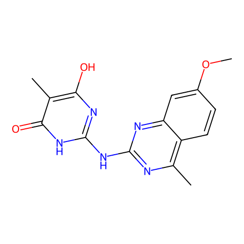 Pyrimidine-4,6-diol, 5-methyl-2-(7-methoxy-4-methyl-2-quinazolinylamino)- structure