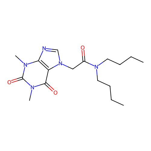 N,N-dibutyl-2-(1,3-dimethyl-2,6-dioxo-1,2,3,6-tetrahydro-7H-purin-7-yl)acetamide structure