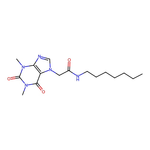 2-(1,3-dimethyl-2,6-dioxo-1,2,3,6-tetrahydro-7H-purin-7-yl)-N-heptylacetamide structure