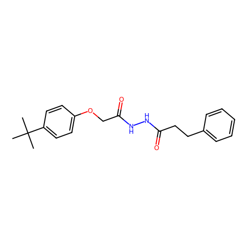 3-Phenyl-propionic acid N'-[2-(4-tert-butyl-phenoxy)-acetyl]-hydrazide structure