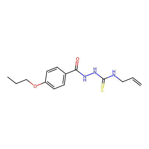 N-allyl-2-(4-propoxybenzoyl)hydrazinecarbothioamide structure