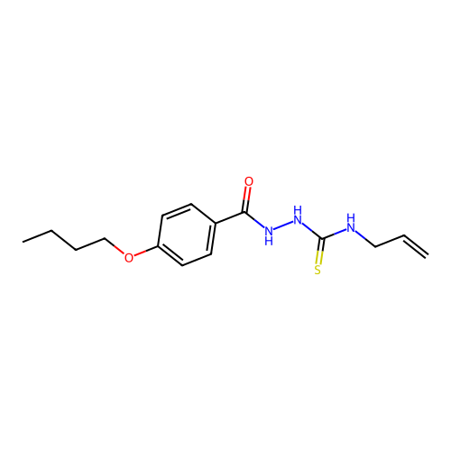 N-allyl-2-(4-butoxybenzoyl)hydrazinecarbothioamide structure