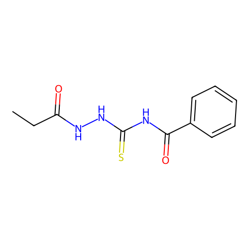 N-[(propanoylamino)carbamothioyl]benzamide structure
