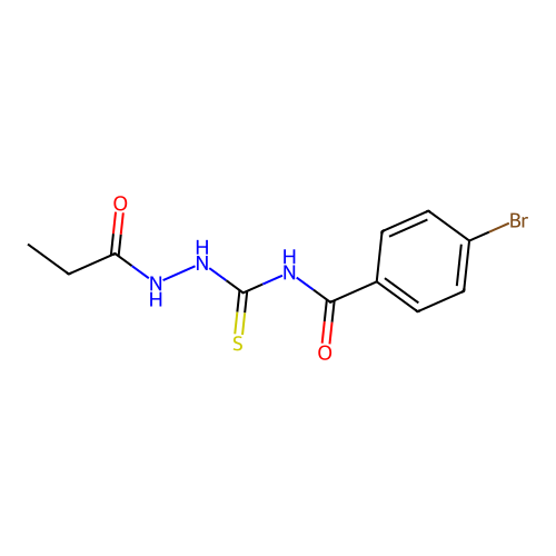 4-bromo-N-[(propanoylamino)carbamothioyl]benzamide structure