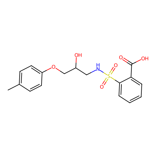 2-{[2-Hydroxy-3-(4-methylphenoxy)propyl]sulfamoyl}benzoic acid structure
