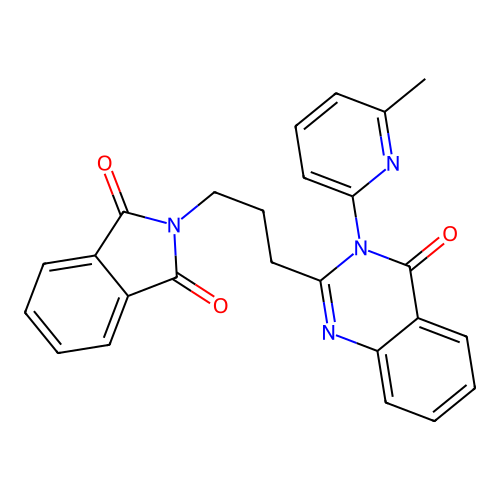 2-[3-[3-(6-Methylpyridin-2-yl)-4-oxoquinazolin-2-yl]propyl]isoindole-1,3-dione structure