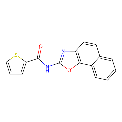 N-(naphtho[2,1-d][1,3]oxazol-2-yl)thiophene-2-carboxamide structure