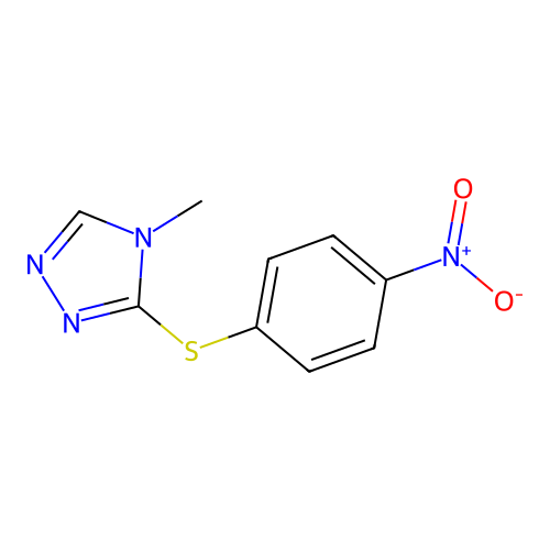 3-({4-nitrophenyl}sulfanyl)-4-methyl-4H-1,2,4-triazole structure