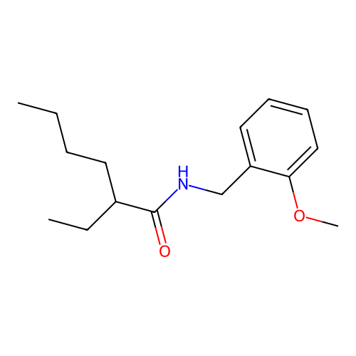 2-ethyl-N-[(2-methoxyphenyl)methyl]hexanamide structure