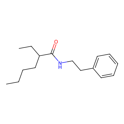 2-ethyl-N-(2-phenylethyl)hexanamide structure