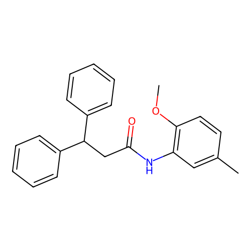 N-(2-methoxy-5-methylphenyl)-3,3-diphenylpropanamide structure