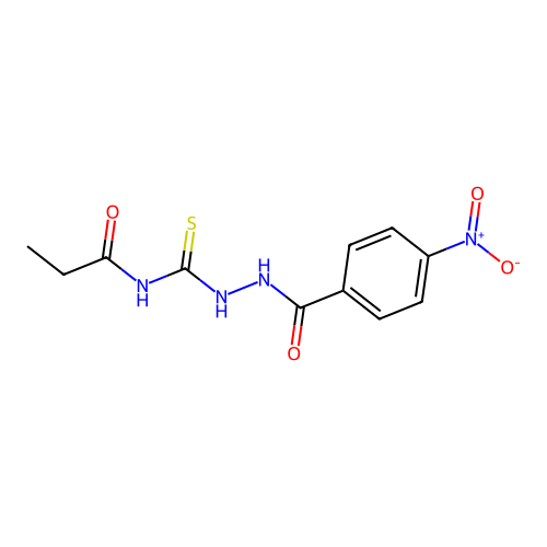 N-[N'-(4-Nitro-benzoyl)-hydrazinocarbothioyl]-propionamide structure