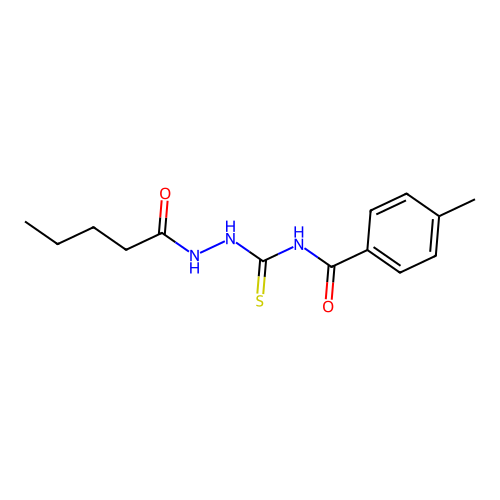 4-methyl-N-[(1-oxopentylhydrazo)-sulfanylidenemethyl]benzamide structure