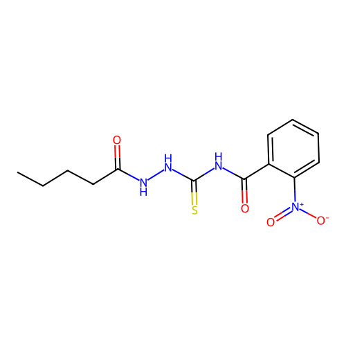 2-nitro-N-[(pentanoylamino)carbamothioyl]benzamide structure