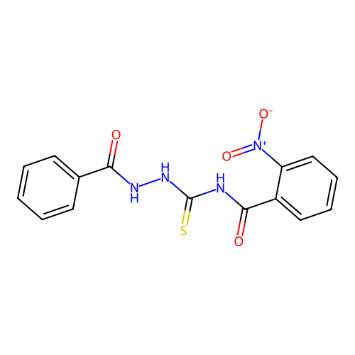 N-(benzamidocarbamothioyl)-2-nitrobenzamide structure