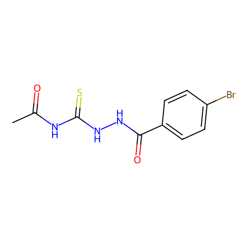 N-[[(4-bromobenzoyl)amino]carbamothioyl]acetamide structure