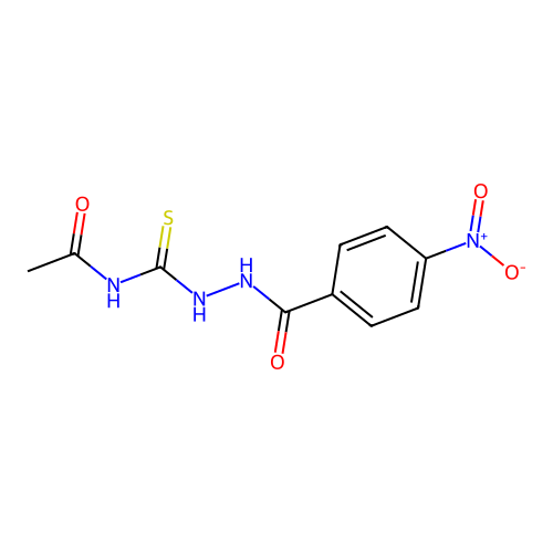 N-[[(4-nitrobenzoyl)amino]carbamothioyl]acetamide structure