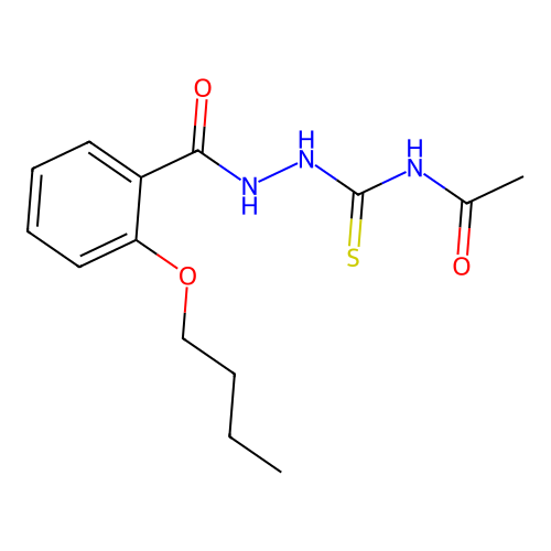 N-[[(2-butoxybenzoyl)amino]carbamothioyl]acetamide structure