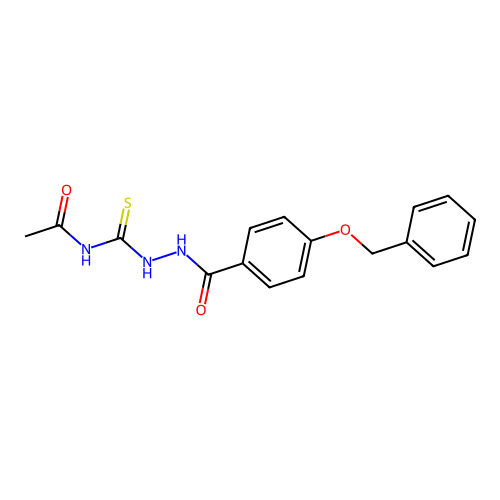 N-[[(4-phenylmethoxybenzoyl)amino]carbamothioyl]acetamide structure