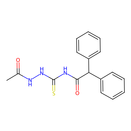 N-(acetamidocarbamothioyl)-2,2-diphenylacetamide structure