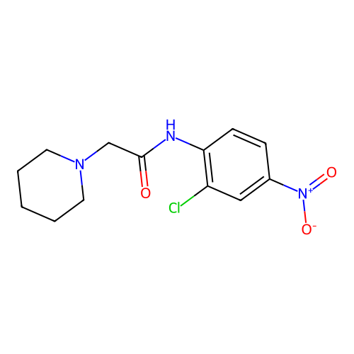N-{2-chloro-4-nitrophenyl}-2-(1-piperidinyl)acetamide structure