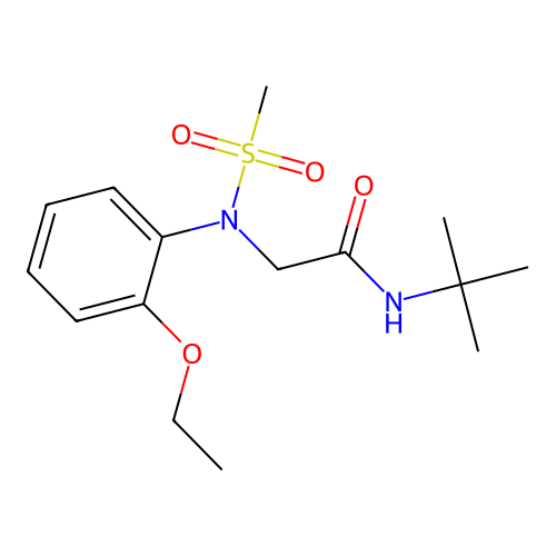 N-(tert-butyl)-2-[2-ethoxy(methylsulfonyl)anilino]acetamide structure
