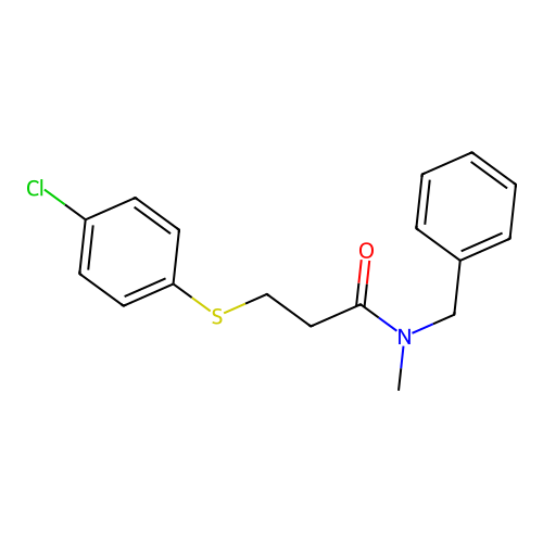 N-benzyl-3-[(4-chlorophenyl)sulfanyl]-N-methylpropanamide structure