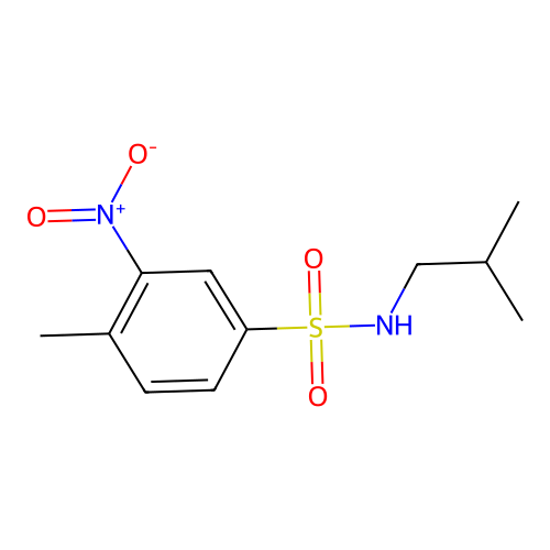3-nitro-N-isobutyl-4-methylbenzenesulfonamide structure