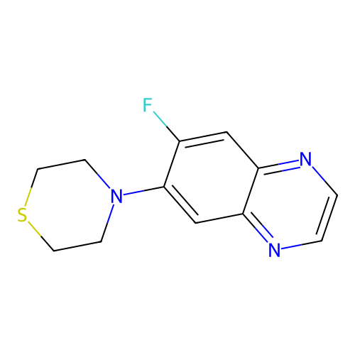 6-Fluoro-7-(4-thiomorpholinyl)quinoxaline structure