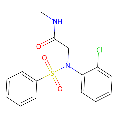 2-[2-chloro(phenylsulfonyl)anilino]-N-methylacetamide structure