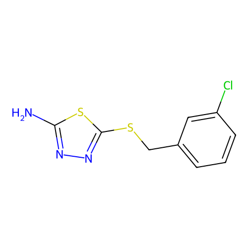 5-[(3-Chlorobenzyl)sulfanyl]-1,3,4-thiadiazol-2-amine structure