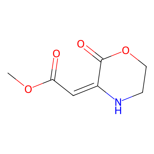 methyl (2E)-(2-oxomorpholin-3-ylidene)acetate structure