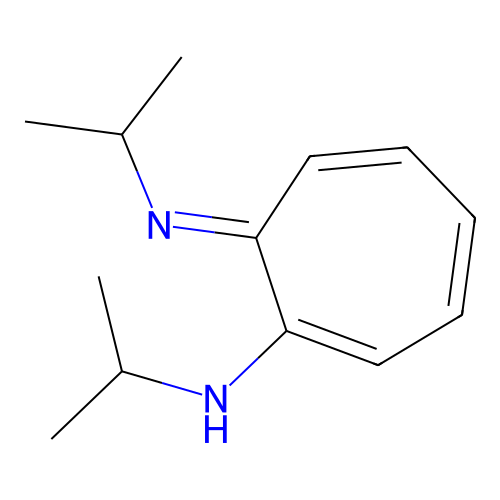 (E)-N-isopropyl-7-(isopropylimino)cyclohepta-1,3,5-trienamine structure