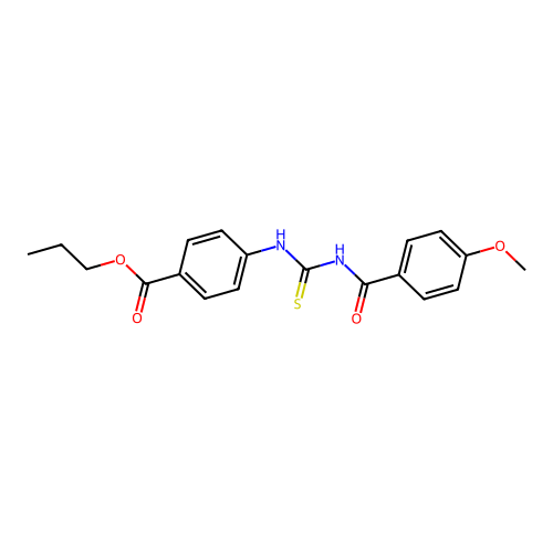 Propyl 4-[(4-methoxybenzoyl)carbamothioylamino]benzoate structure