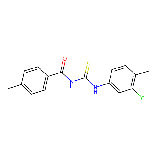 N-[(3-chloro-4-methylphenyl)carbamothioyl]-4-methylbenzamide structure