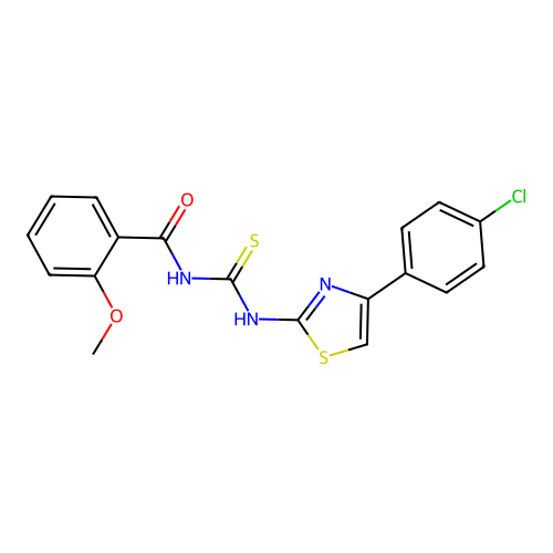 N-{[4-(4-chlorophenyl)-1,3-thiazol-2-yl]carbamothioyl}-2-methoxybenzamide structure