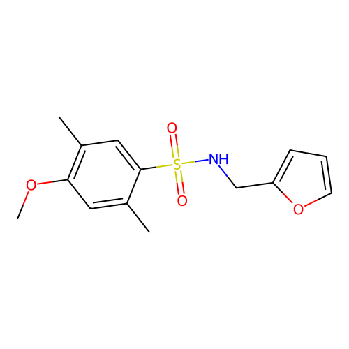 N-(2-furylmethyl)-4-methoxy-2,5-dimethylbenzenesulfonamide structure