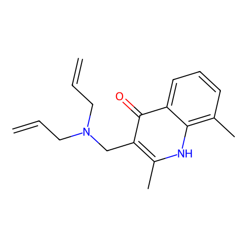 3-Diallylaminomethyl-2,8-dimethyl-quinolin-4-ol structure