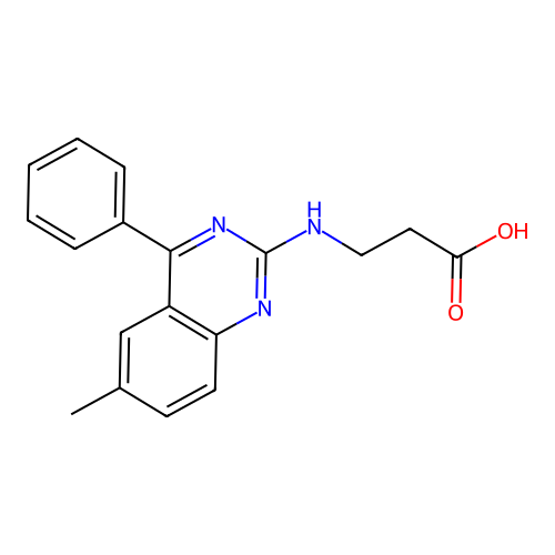 3-[(6-Methyl-4-phenyl-2-quinazolinyl)amino]propanoic acid structure