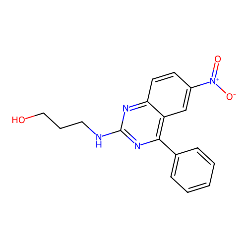 3-[(6-Nitro-4-phenylquinazolin-2-yl)amino]propan-1-ol structure
