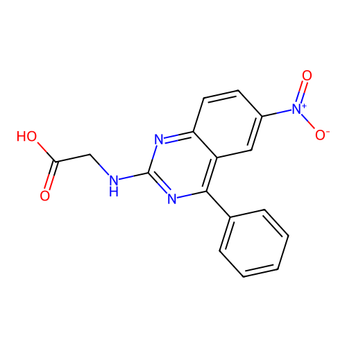 (6-Nitro-4-phenyl-quinazolin-2-ylamino)-acetic acid structure