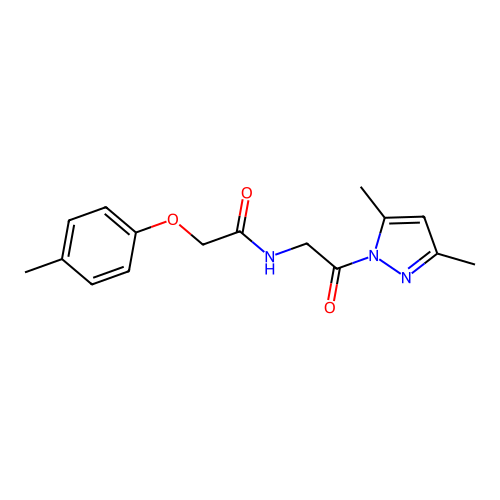 N-[2-(3,5-dimethyl-1H-pyrazol-1-yl)-2-oxoethyl]-2-(4-methylphenoxy)acetamide structure